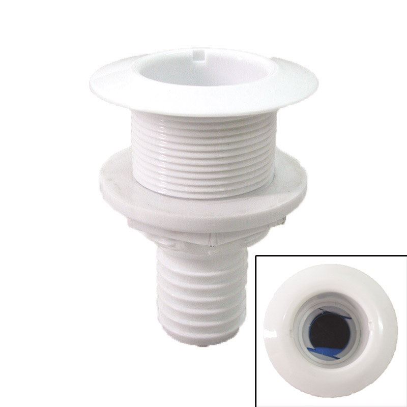 Nuova Rade Thru-hull W/fl.flange. 1''. F/hose Ø19mm. L81mm.white