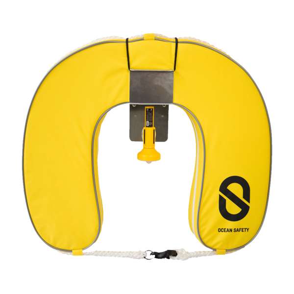 Ocean Safety Horseshoe Buoy Yellow With Aquaspec AQLBA Light (Alkaline)