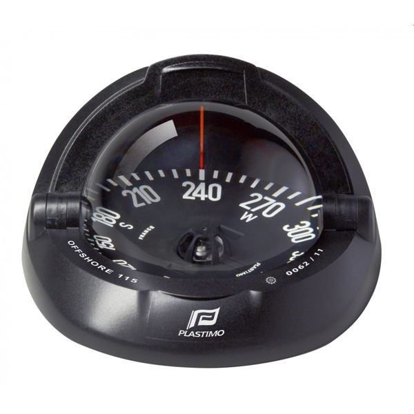 Plastimo Offshore 115 Compass Black with Black Flat Card