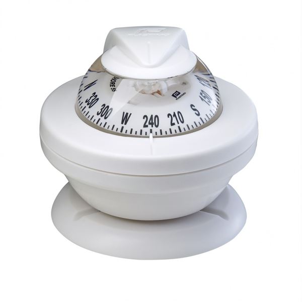 Plastimo Offshore 55 Compass - White Card & White Flange