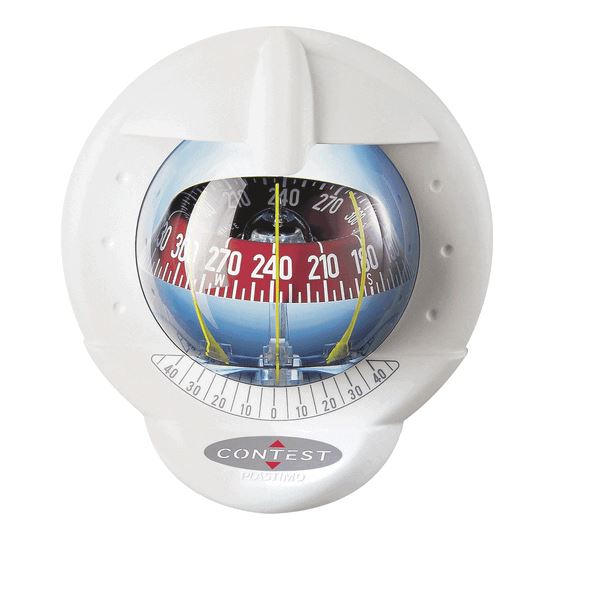 Plastimo Contest 101 Compass White - Red Card. For Inclined Bulkhead