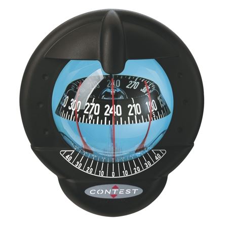 Plastimo Contest 101 Compass Black - Black Card. For Inclined Bulkhead