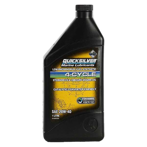 Quicksilver SAE 20W-40 4-Cycle Fully Synthetic Sterndrive & Inboard Engine Oil 1Ltr