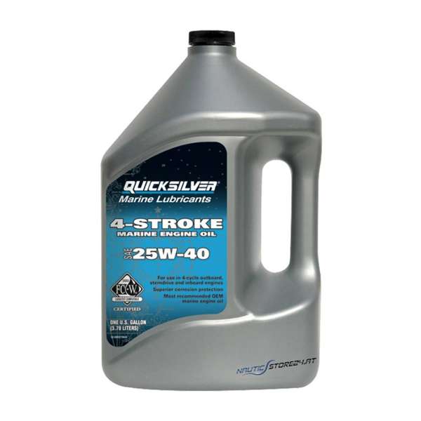 Quicksilver 4-Stroke Mineral Marine Oil 25W 40 - 4 Ltr