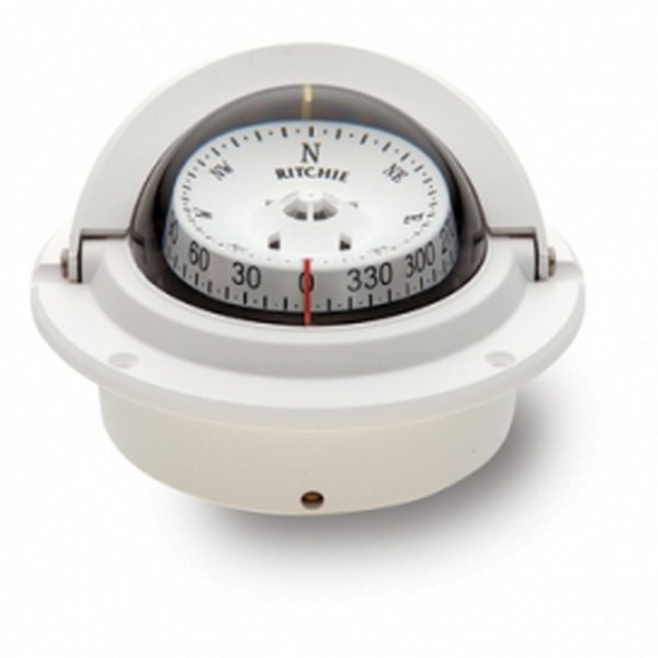 Ritchie F-83W Voyager Compass – Flush Mount, White, Marine Compass