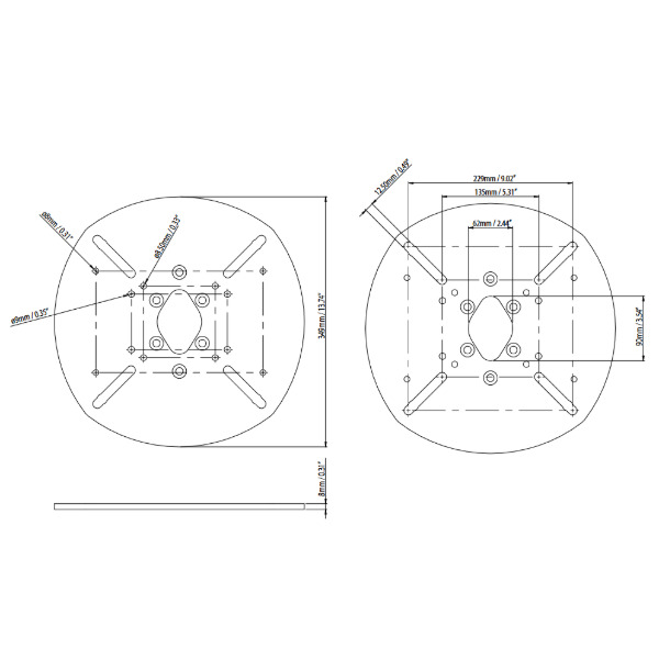 Scanstrut DPT-S-PLATE-02 45cm Satcom Plate for DPT-R Modular Dual Power Tower - Image 2 Scanstrut DPT-S-PLATE-02 45cm Satcom Plate for DPT-R Modular Dual Power Tower - Image 2