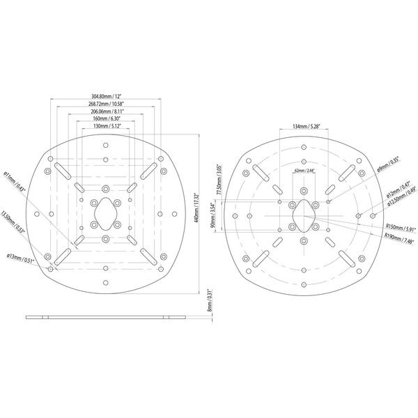 Scanstrut DPT-S-PLATE-03 60cm Satcom Plate for DPT-R Modular Dual Power Tower - Image 2 Scanstrut DPT-S-PLATE-03 60cm Satcom Plate for DPT-R Modular Dual Power Tower - Image 2