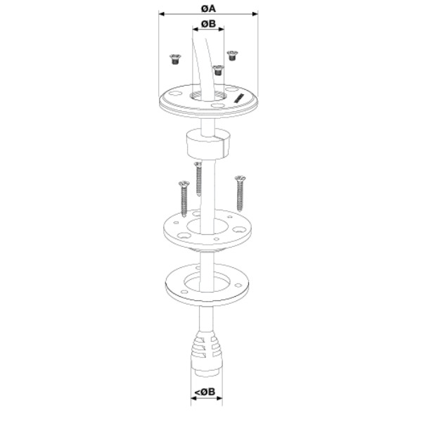 Scanstrut DS-LP-30-S Stainless Steel Low Profile Cable Seal - 9-14mm - Image 2