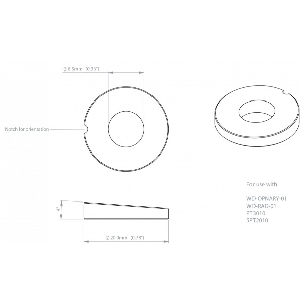 Scanstrut WD-WP 4 Degree Base Wedge Washer Kit - 4-Pack - Image 2 Scanstrut WD-WP 4 Degree Base Wedge Washer Kit - 4-Pack - Image 2