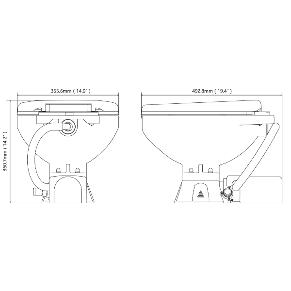 SeaFlo MTE201R Marine Toilet - Electric - Regular - 24V - Image 2