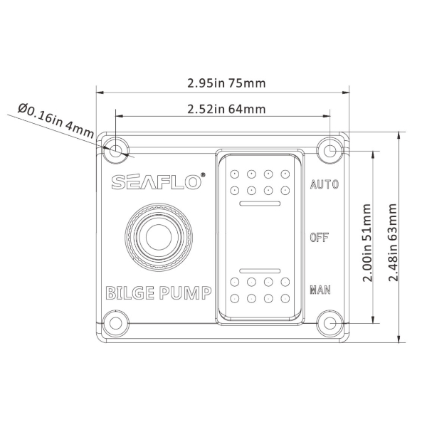 Seaflo SP01502 Bilge Pump Switch Panel - 3-Way - 12V / 24V - Image 2 Seaflo SP01502 Bilge Pump Switch Panel - 3-Way - 12V / 24V - Image 2