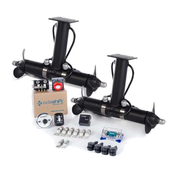 Sideshift Dual Transom Mounted Stern Thruster Kit 24 V DC Dual Prop - Black