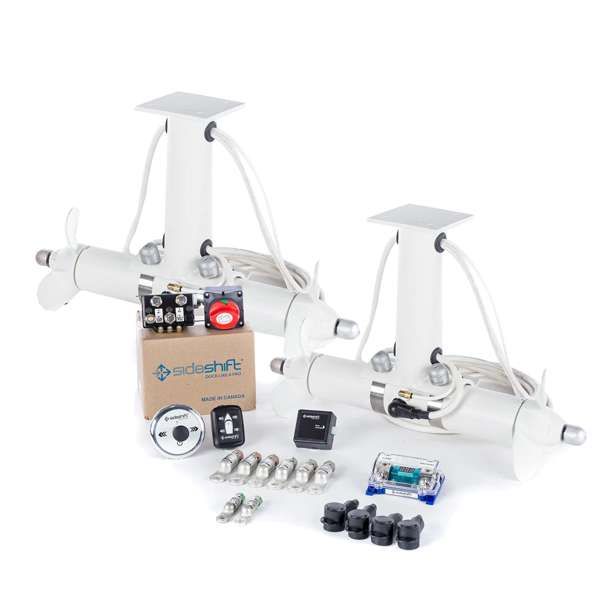 Sideshift Dual Transom Mounted Stern Thruster Kit 24 V DC Dual Prop - White