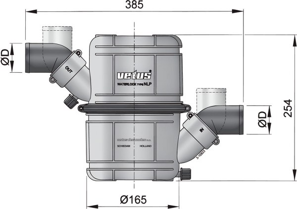 Vetus Waterlock type NLP75 75 mm