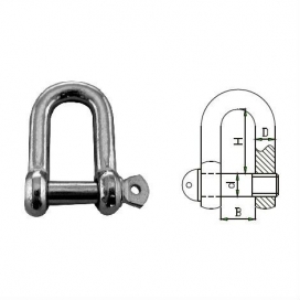 Waveline Dee Shackle - Hot Dip Galvanised 6mm