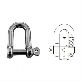 Waveline Dee Shackle - Hot Dip Galvanised 8mm