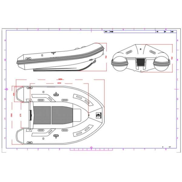 Waveline RIB320 Aluminium RIB Double Skinned Floor with Bow Locker - 3.2M - Grey - Image 4
