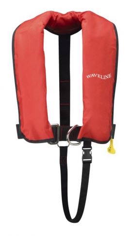 Waveline 165N ISO Red Auto Harness LifeJacket With Crutch Strap