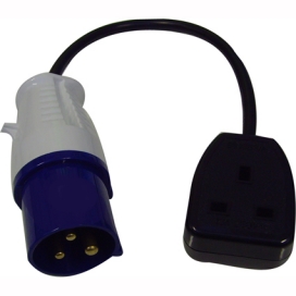 Waveline UK Hookup Adapter Ind Socket 16A 250VAC to Plug 13A 3-Pin