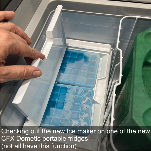Checking out the new Ice maker on one of the new CFX Dometic portable fridges (not all have this function)