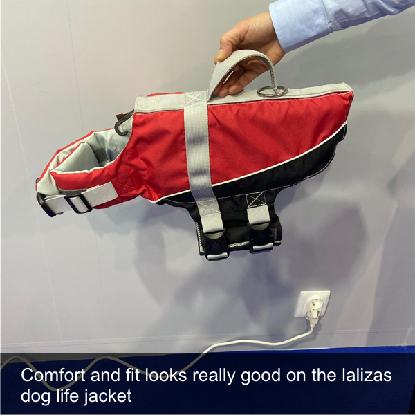 Comfort and fit looks really good on the lalizas dog life jacket